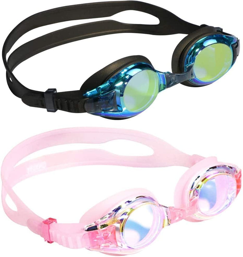 Aegend Kids Swim Goggles, Swimming Goggles for Kids Age 4-16 Boys and Girls Sporting Goods > Outdoor Recreation > Boating & Water Sports > Swimming > Swim Goggles & Masks Aegend Black & Pink  