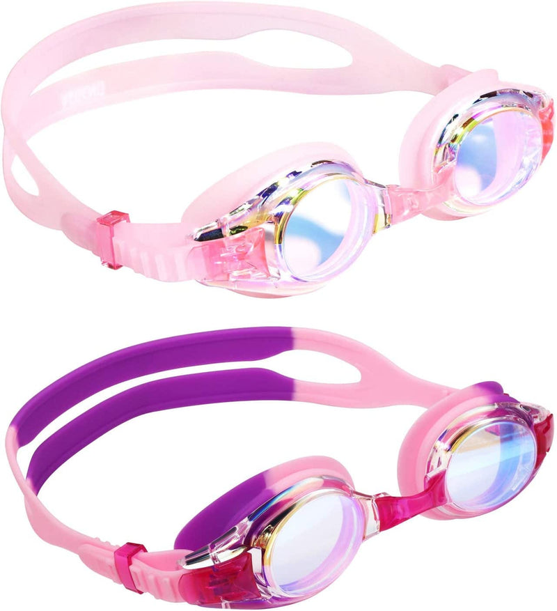 Aegend Kids Swim Goggles, Swimming Goggles for Kids Age 4-16 Boys and Girls Sporting Goods > Outdoor Recreation > Boating & Water Sports > Swimming > Swim Goggles & Masks Aegend Bright Lavenderish & Pink  