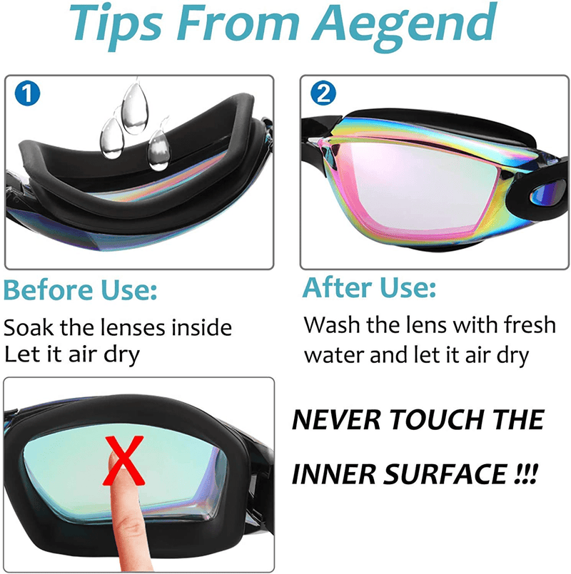 Aegend Swim Goggles, 2 Pack Swimming Goggles No Leaking Adult Men Women Sporting Goods > Outdoor Recreation > Boating & Water Sports > Swimming > Swim Goggles & Masks Aegend   