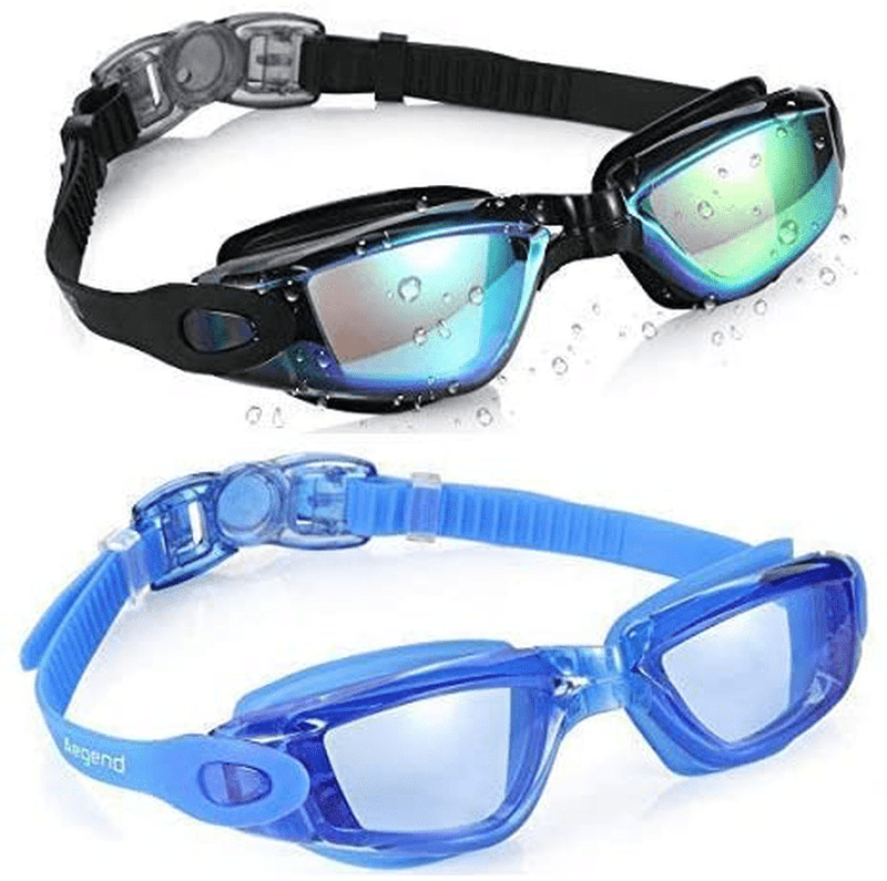 Aegend Swim Goggles, 2 Pack Swimming Goggles No Leaking Adult Men Women Sporting Goods > Outdoor Recreation > Boating & Water Sports > Swimming > Swim Goggles & Masks Aegend Aqua & Light Blue  