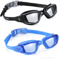 Aegend Swim Goggles, 2 Pack Swimming Goggles No Leaking Adult Men Women Sporting Goods > Outdoor Recreation > Boating & Water Sports > Swimming > Swim Goggles & Masks Aegend Black & Light Blue  