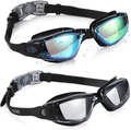 Aegend Swim Goggles, 2 Pack Swimming Goggles No Leaking Adult Men Women Sporting Goods > Outdoor Recreation > Boating & Water Sports > Swimming > Swim Goggles & Masks Aegend Aqua & Clear Black  