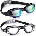 Aegend Swim Goggles, 2 Pack Swimming Goggles No Leaking Adult Men Women Sporting Goods > Outdoor Recreation > Boating & Water Sports > Swimming > Swim Goggles & Masks Aegend Aqua & Clear  