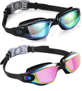Aegend Swim Goggles, 2 Pack Swimming Goggles No Leaking Adult Men Women Youth Sporting Goods > Outdoor Recreation > Boating & Water Sports > Swimming > Swim Goggles & Masks Aegend Aqua & Bright Rose  