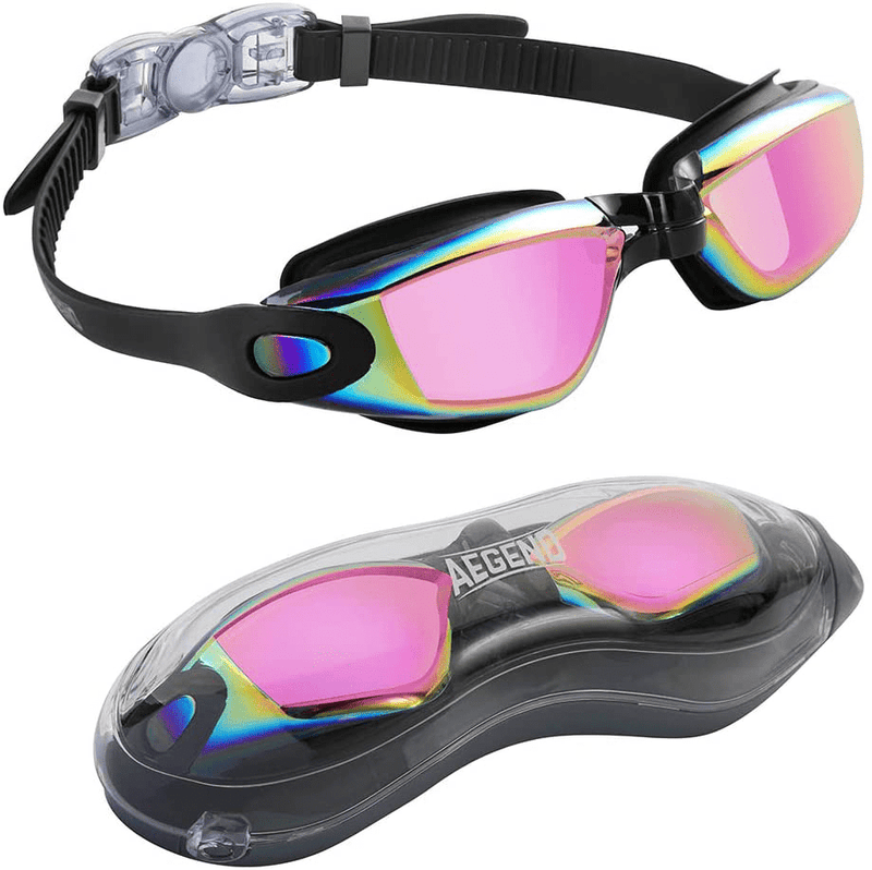 Aegend Swim Goggles, Swimming Goggles No Leaking Anti Fog Adult Men Women Youth Sporting Goods > Outdoor Recreation > Boating & Water Sports > Swimming > Swim Goggles & Masks Aegend Bright Fuchsia  