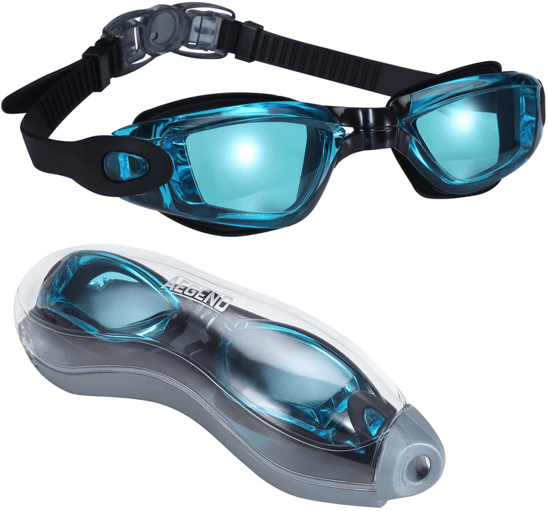 Aegend Swim Goggles, Swimming Goggles No Leaking Anti Fog Adult Men Women Youth Sporting Goods > Outdoor Recreation > Boating & Water Sports > Swimming > Swim Goggles & Masks Aegend Navy Black  