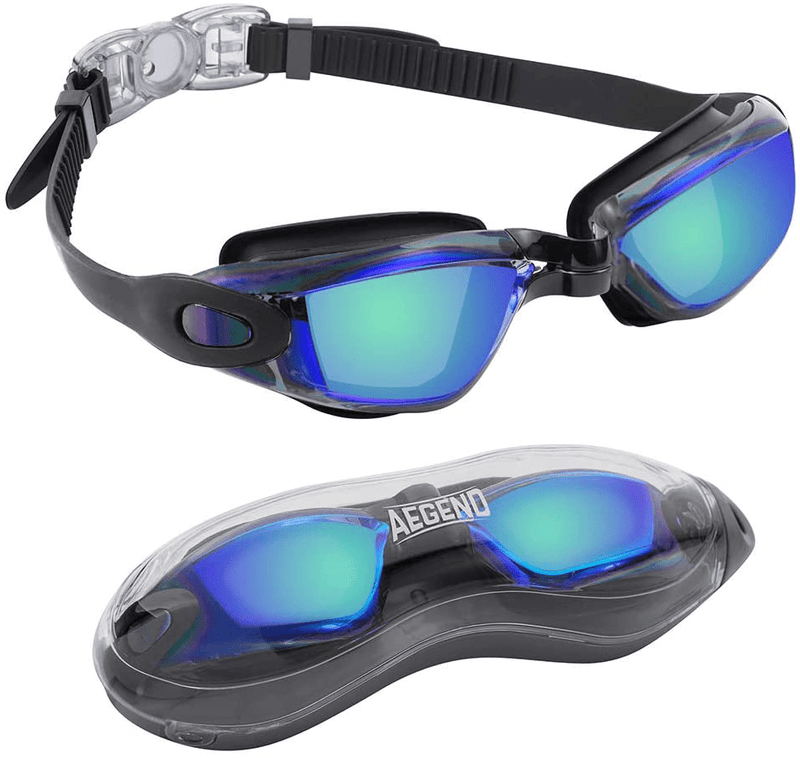 Aegend Swim Goggles, Swimming Goggles No Leaking Anti Fog Adult Men Women Youth Sporting Goods > Outdoor Recreation > Boating & Water Sports > Swimming > Swim Goggles & Masks Aegend Green Blue  