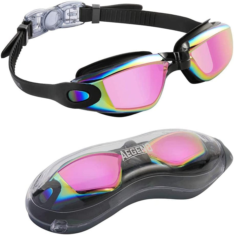 Aegend Swim Goggles, Swimming Goggles No Leaking Full Protection Adult Men Women Youth Sporting Goods > Outdoor Recreation > Boating & Water Sports > Swimming > Swim Goggles & Masks Aegend Bright Fuchsia  