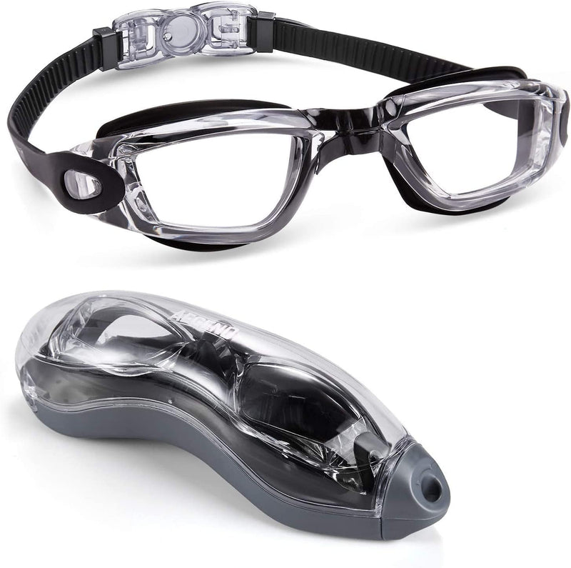 Aegend Swim Goggles, Swimming Goggles No Leaking Full Protection Adult Men Women Youth Sporting Goods > Outdoor Recreation > Boating & Water Sports > Swimming > Swim Goggles & Masks Aegend Clear Black  