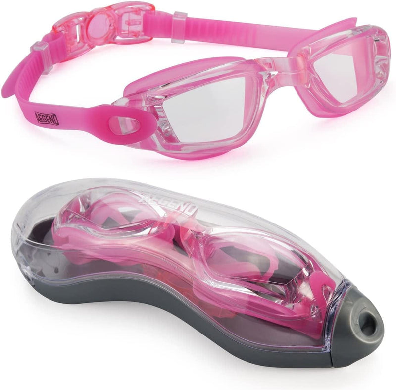 Aegend Swim Goggles, Swimming Goggles No Leaking Full Protection Adult Men Women Youth Sporting Goods > Outdoor Recreation > Boating & Water Sports > Swimming > Swim Goggles & Masks Aegend Rose Red  