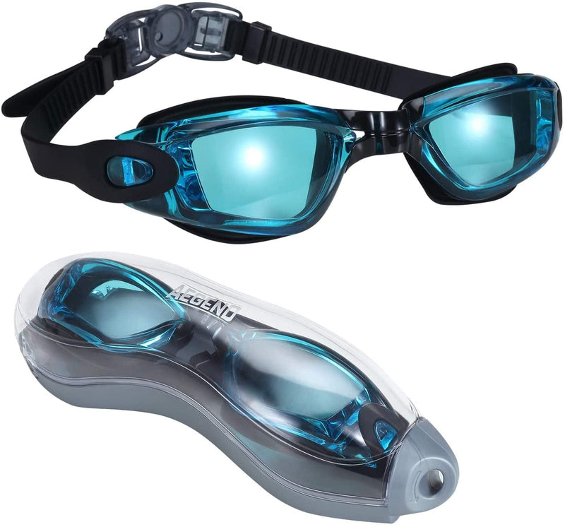 Aegend Swim Goggles, Swimming Goggles No Leaking Full Protection Adult Men Women Youth Sporting Goods > Outdoor Recreation > Boating & Water Sports > Swimming > Swim Goggles & Masks Aegend Navy Black  