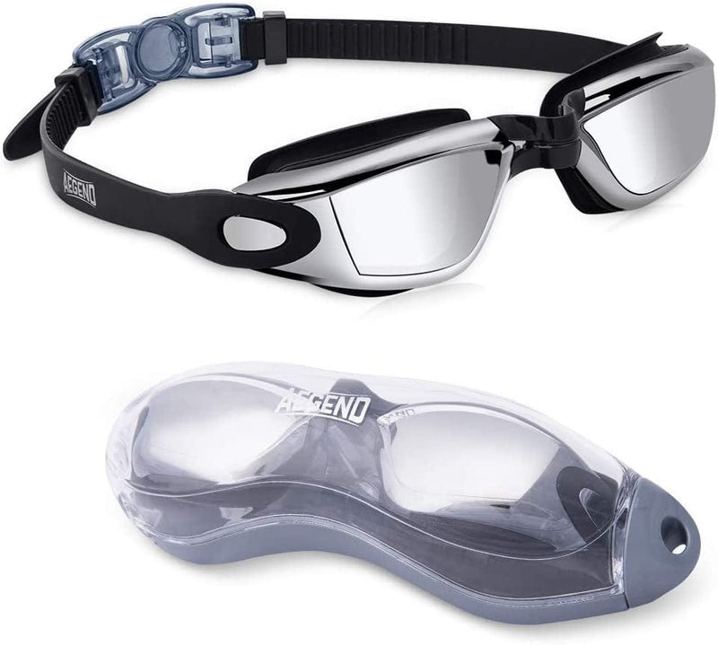 Aegend Swim Goggles, Swimming Goggles No Leaking Full Protection Adult Men Women Youth Sporting Goods > Outdoor Recreation > Boating & Water Sports > Swimming > Swim Goggles & Masks Aegend Bright Silver  