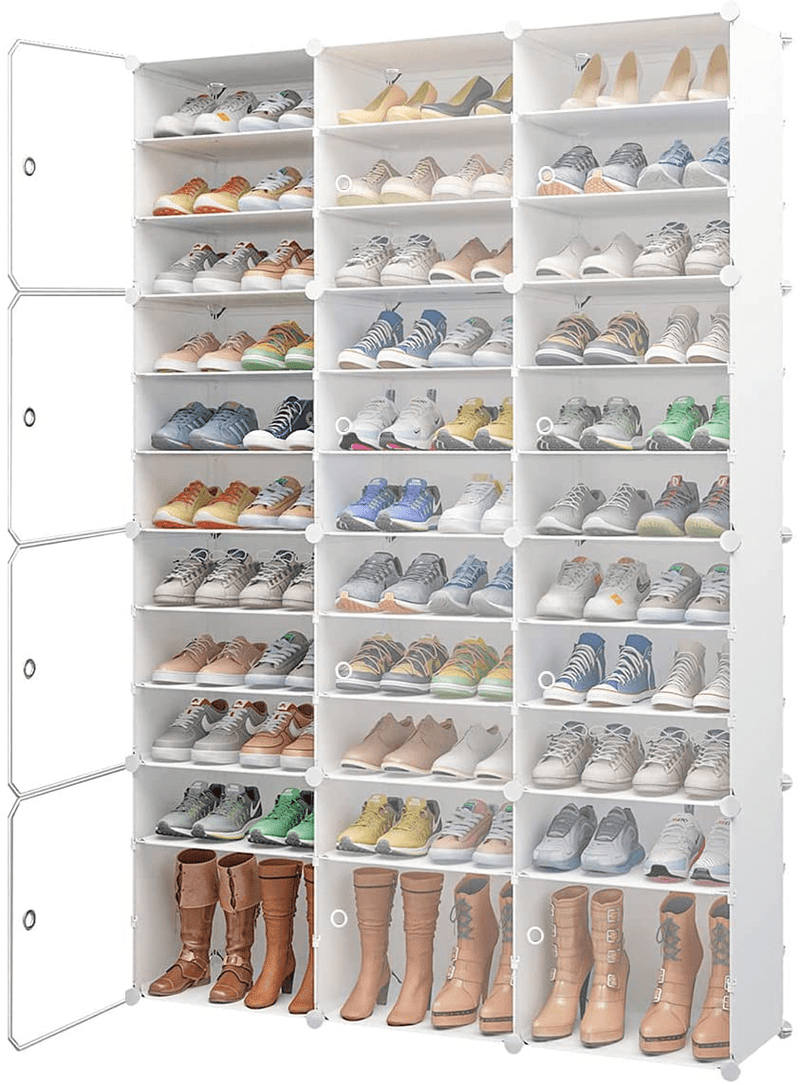 Aeitc Shoe Rack 72 Pairs Shoe Organizer Narrow Standing Stackable Shoe Storage Cabinet Space Saver for Entryway, Hallway and Closet,Honey Color Furniture > Cabinets & Storage > Armoires & Wardrobes Aeitc   