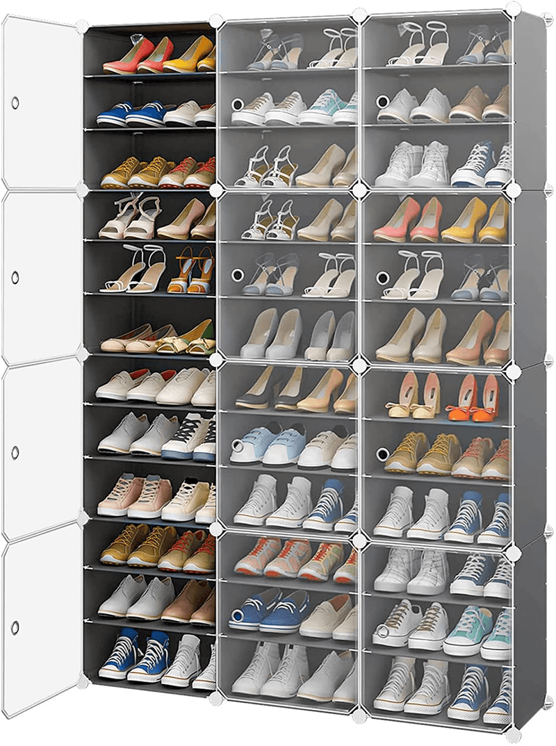 Aeitc Shoe Rack Organizer Shoe Organizer Shoe Storage Cabinet Narrow Standing Stackable Space Saver Shoe Rack (72 Pairs, Grey)