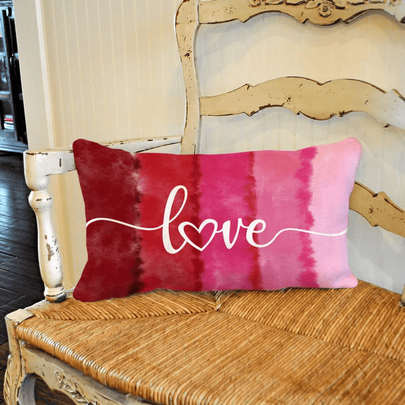 AENEY Valentines Day Pillow Cover 12X20 Inch Farmhouse Valentines Day Decor for Home Red Pink Love Valentine Pillows Decorative Throw Pillows Valentines Day Decorations A450-12 Home & Garden > Decor > Seasonal & Holiday Decorations AENEY   