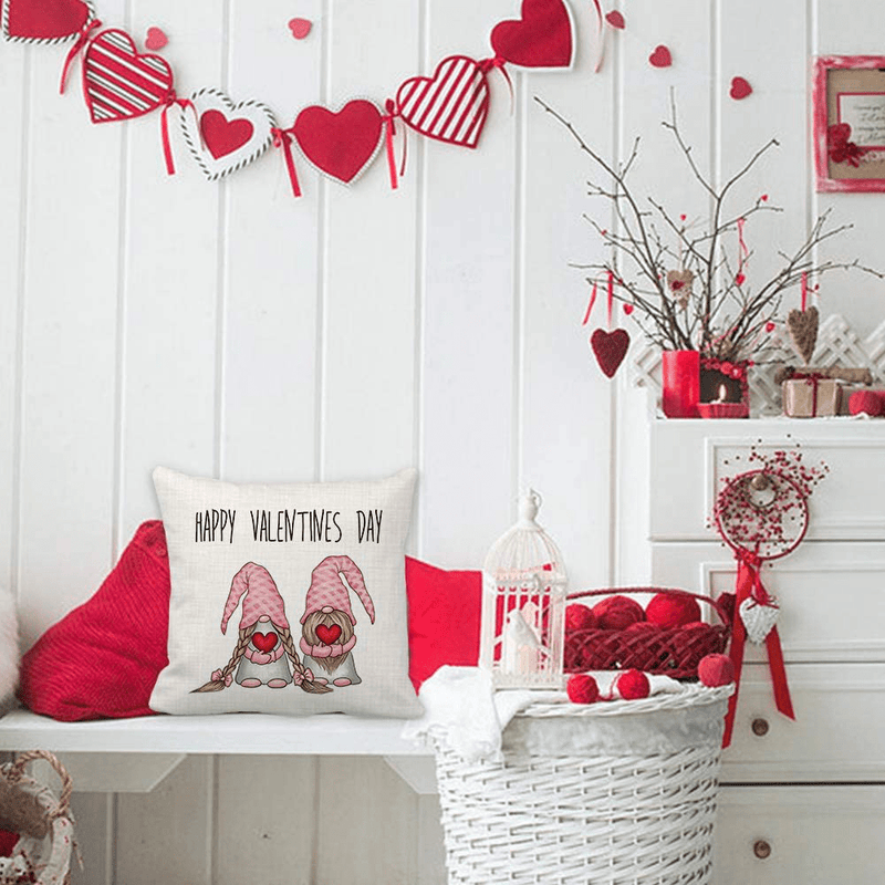 AENEY Valentines Day Pillow Covers 18X18 Set of 4 Valentines Day Decor for Home Buffalo Plaid Love Heart Truck Valentine Pillows Decorative Throw Pillows Farmhouse Valentines Day Decorations A319-18 Home & Garden > Decor > Seasonal & Holiday Decorations AENEY   