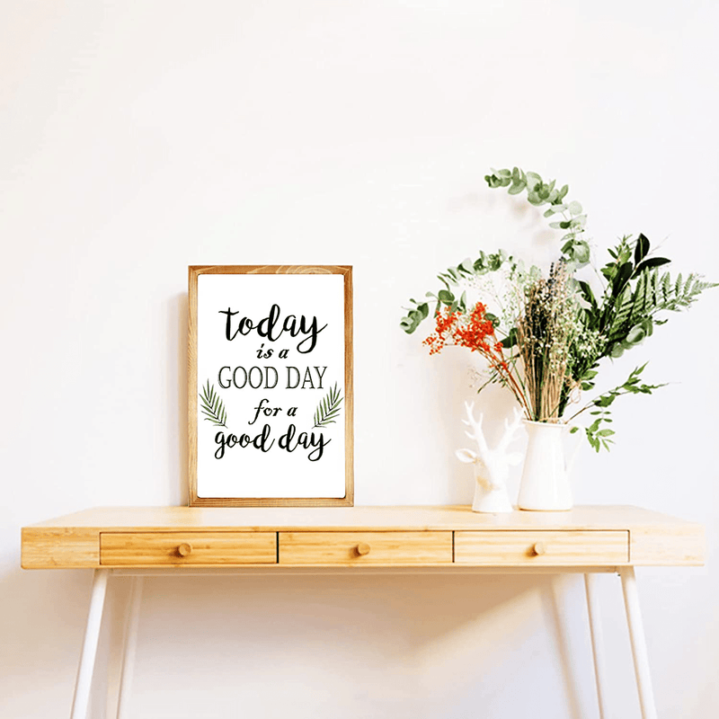 Aerwo Farmhouse Wall Decor Signs with 18 Interchangeable Sayings for Spring Decor, 11''×16'' Rustic Picture Frame with HD Plexiglass and a DIY Drawing Board, Valentines Day Easter Decoration for Home