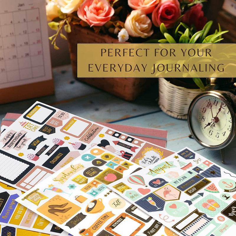 Aesthetic Gold Foil Planner Stickers - 1250+ Stunning Design Accessories Enhance and Simplify Your Planner, Journal and Calendar Sporting Goods > Outdoor Recreation > Winter Sports & Activities ZICOTO   
