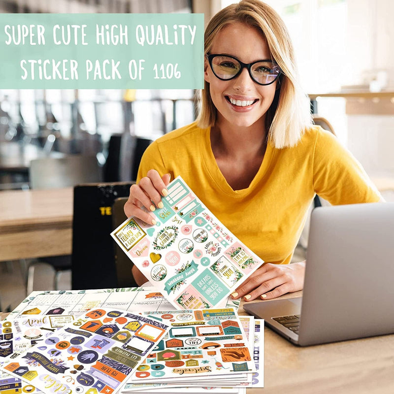 Aesthetic Greenery Planner Stickers for Fun Planning - 1100+ Stunning Gold Foil Monthly Designs - the Perfect Sticker Accessories to Enhance Your Daily Calendar and Planner Journaling Sporting Goods > Outdoor Recreation > Winter Sports & Activities ZICOTO   