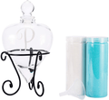 AF ANDREW FAMILY Monogrammed Etched Wedding Glass Heart Shaped Unity Set with Metal Stand- Initial M White& Blue Sand Included Home & Garden > Decor > Vases AF ANDREW FAMILY P  