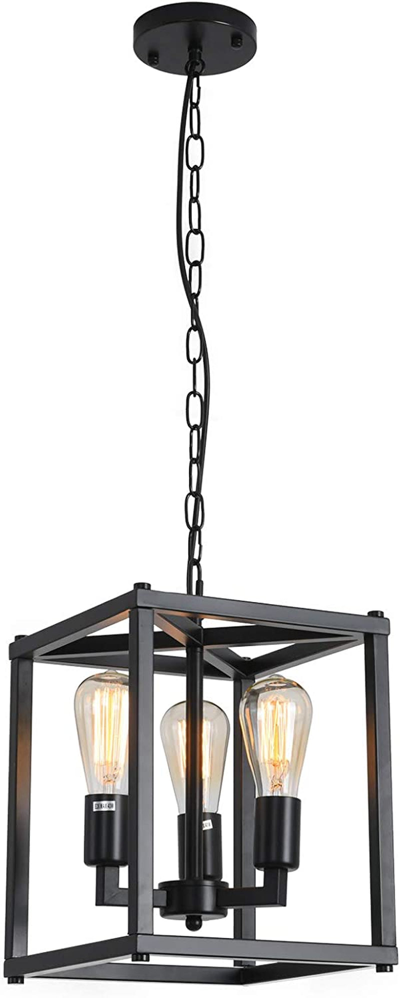 Farmhouse Chandelier Black Iron Chandelier 8 Lights Farmhouse Ceiling Light Fixtures Hanging for Dining Room Industrial Rustic Pendant Lights Living Room Bedroom Home & Garden > Lighting > Lighting Fixtures > Chandeliers Walnut Tree Black Style C Black-3 lights 