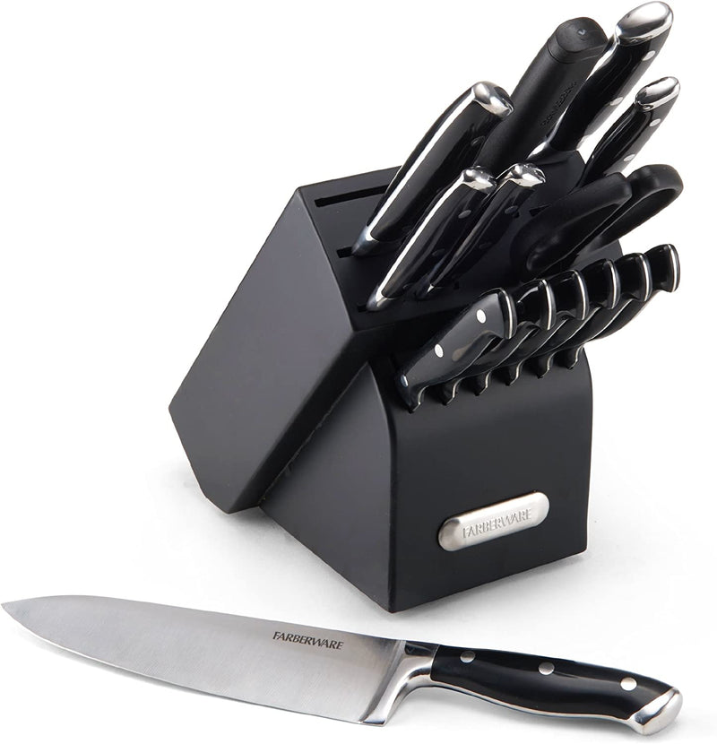 Farberware Forged Triple Riveted Knife Block Set, 15-Piece, Graphite Home & Garden > Kitchen & Dining > Kitchen Tools & Utensils > Kitchen Knives Lifetime Brands Inc. Black  