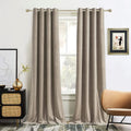 RYB HOME Black Velvet Curtains for Bedroom, Light Blocking Winds & Nosie Dampening Window Curtain Drapes Energy Saving Elegant Home Decoration for Kitchen Living Room, W52 X L84 Inches, 2 Panels Set Home & Garden > Decor > Window Treatments > Curtains & Drapes RYB HOME Camel Beige W52 x L84 