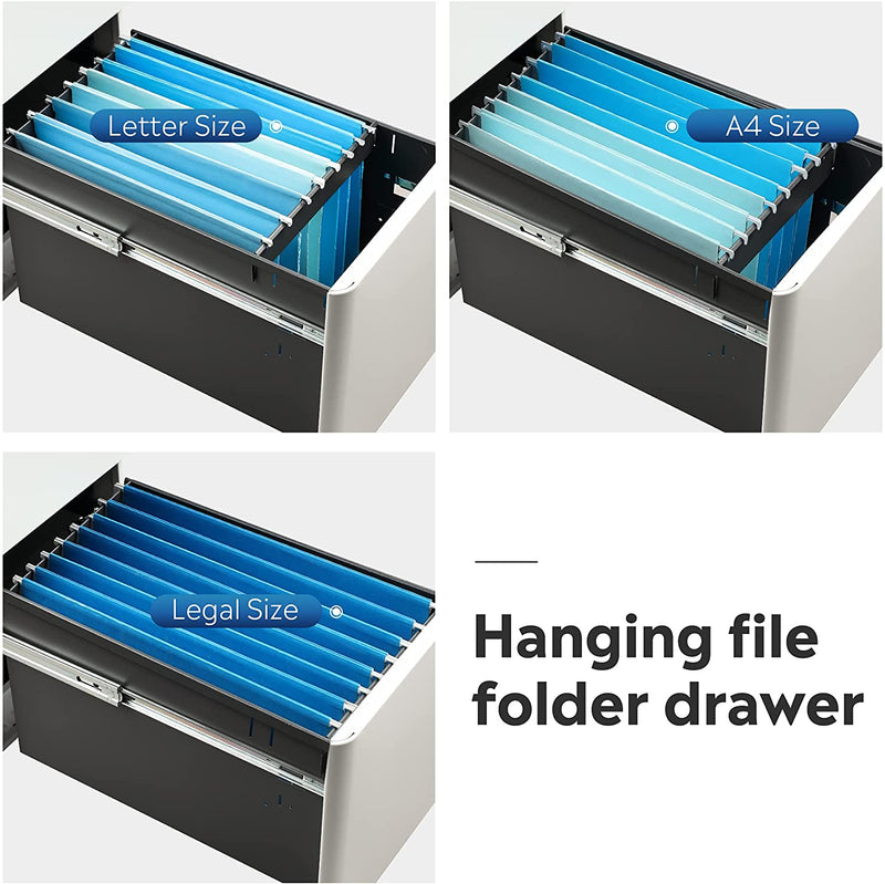 DEVAISE 3-Drawer Slim Vertical File Cabinet, Fully Assembled except Casters, Legal/Letter Size, White Home & Garden > Household Supplies > Storage & Organization DEVAISE   