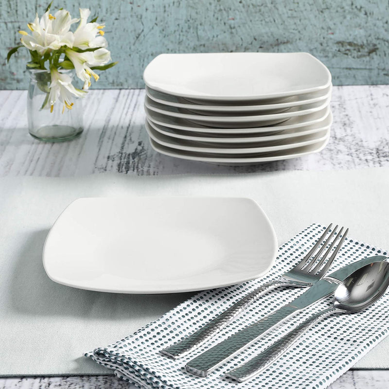 Gibson Home Zen Buffet Dinnerware, 8-Piece Porcelain Dinner Plate Set, White Home & Garden > Kitchen & Dining > Tableware > Dinnerware Gibson Overseas, Inc   