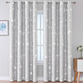 Navy Blue Blackout Galaxy Curtains 84 Inch for Nursery Bedroom, Soundproof Kids Room Darkening Grommet Constellation Curtain Drapes 2 Panels for Living/Dining Room Home & Garden > Decor > Window Treatments > Curtains & Drapes WUBODTI Light Grey 42×84 