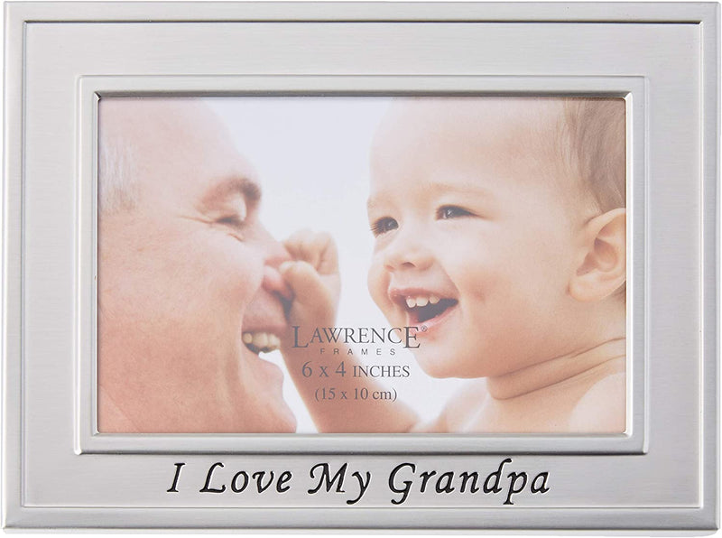 Lawrence Frames Sentiments Collection, Brushed Metal 4 by 6 I Love My Grandpa Picture Frame Home & Garden > Decor > Picture Frames Lawrence Frames   