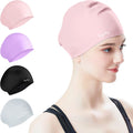 Tripsky Silicone Swim Cap for Long Hair | Swimming Cap for Women Men Teenager | Curved Bathing Cap Ideal for Curly Short Medium Long Thick Hair,Keep Your Hair Dry & Unchanged Sporting Goods > Outdoor Recreation > Boating & Water Sports > Swimming > Swim Caps Tripsky Pink 1 