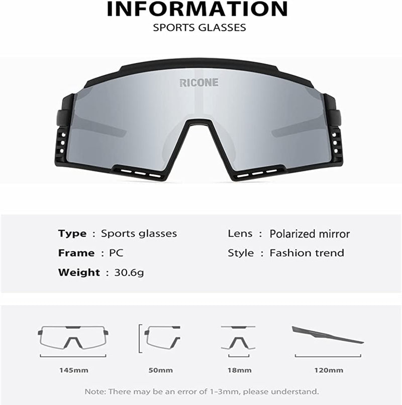 RICONE Cycling Polarized Sunglasses Outdoor Road Sports Men Women MTB Mountain Bike Eyewear Goggles UV400