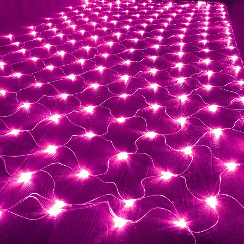 Morttic LED Net Mesh String Fairy Lights,200 Leds 9.8FT X 6.6FT Net Lights, Plug in Waterproof Mesh Lights for Bushes Garden Patio Christmas Halloween Decorations (Multicolor) Home & Garden > Decor > Seasonal & Holiday Decorations MORTTIC Pink  