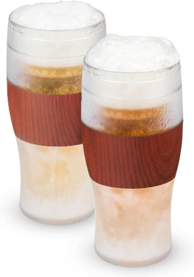 Host Freeze Beer Glasses, 16 Ounce Freezer Gel Chiller Double Wall Plastic Frozen Pint Glass, Set of 2, Grey Home & Garden > Kitchen & Dining > Tableware > Drinkware Host Wood 2 Count (Pack of 1) 