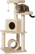 Multi-Level Cat Tree Indoor Climbing Activity Cat Tower with Scratching Posts, Cave, and Step Ladder, 19 X 19 X 50 Inches, Beige Sporting Goods > Outdoor Recreation > Boating & Water Sports > Swimming > Swim Goggles & Masks KOL DEALS Beige Tunnel Tree Tower