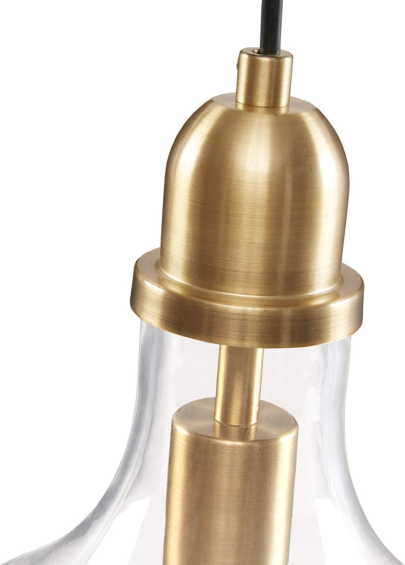 Hampton Hill Auburn Modern Pendant Lighting - Gold Base, Bell Shaped Glass Shades Chandelier, Gold/Clear Home & Garden > Lighting > Lighting Fixtures Hampton Hill   