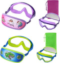 Kids Swim Goggles, Toddler Goggles, Swimming Goggles No Tangle / Bungee Strap Age 3-14 Sporting Goods > Outdoor Recreation > Boating & Water Sports > Swimming > Swim Goggles & Masks RUIGAO 2pk Kids Mask -Purple / Dino  