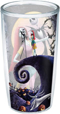 Tervis Tumbler with Lid, Jack Skellington and Sally Welcome the Holidays in This Disney a Nightmare before Christmas Design That Keeps Your Drinks from Going All Oogie Boogie. , Black