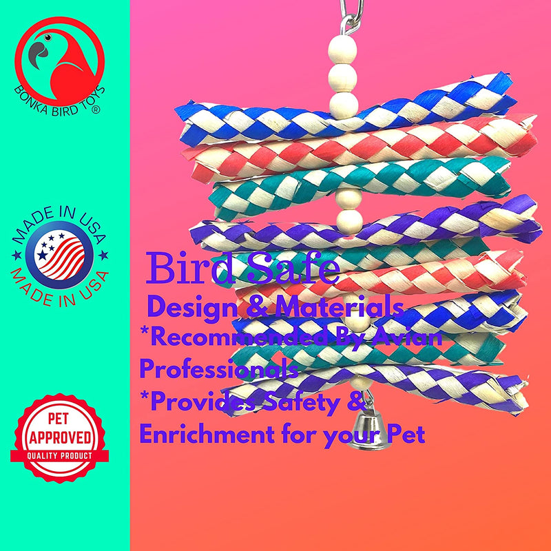 946 Shredburst Bonka Bird Toys Colorful Bamboo Wood Chew Parrot Parrotlet Cockatiel Budgie Finch Parakeet