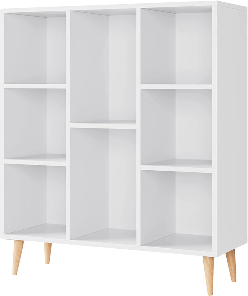 Floor Display Cabinet, Open Shelf Bookcase with Legs, 8 Cube Storage Organizer, Home Office Furniture Bookcase, Side Cabinet for Small Space, Bedroom, Living Room, Office Home & Garden > Household Supplies > Storage & Organization ITUSUT   