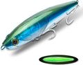JWPRYLUD Saltwater Fishing Lures Tuna Gt,Large Topwater Pencil Popper Hard Bait 6.9In/3.2Oz,Equipped Sharp Sea Water Treble Hooks 4X Strength,Flash Blade Floating Trolling Sporting Goods > Outdoor Recreation > Fishing > Fishing Tackle > Fishing Baits & Lures JWPRYLUD Green  