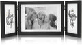 Afuly 3 Picture Frame 4X6 and 5X7 Black Picture Frames Collage Hinged Folding Triple Photo Frames for Desktop Gifts for Family Friends Thanksgiving Christmas Gifts Home & Garden > Decor > Picture Frames Afuly Black  