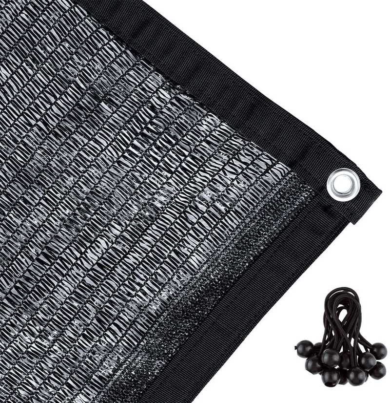 Agfabric 50% Sunblock Shade Cloth with Grommets for Garden Patio Black (10x12ft)