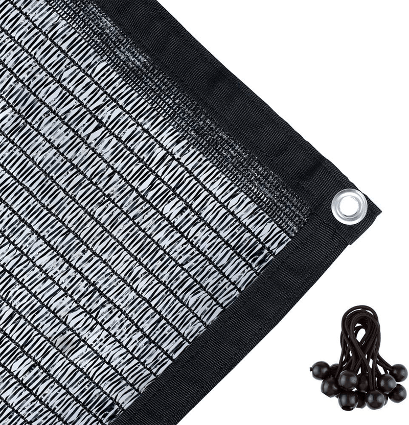 Agfabric 50% Sunblock Shade Cloth with Grommets for Garden Patio Black (10x12ft)