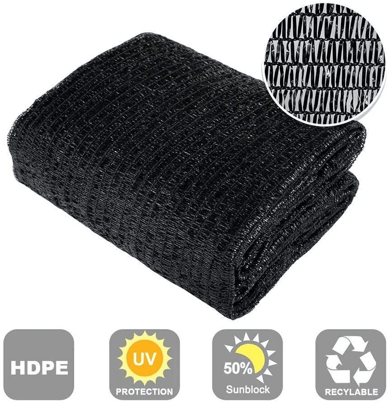 Agfabric SDR400812B 40% Sunblock Shade Cloth Cover with Clips for Plants 8’ X 12’, Black