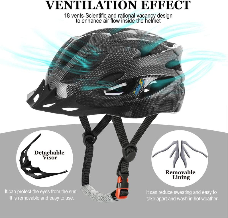 AGH Adult Bike Helmet, Lightweight Bike Bicycle Helmets for Women Men, Adult Helmet with Detachable Visor