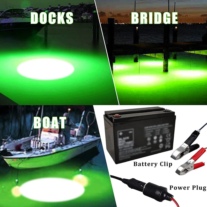 AGOOL LED Underwater Fishing Light 1000 Lumens 180 LED 8W 12V Submersible Fishing Bait Finder Night Fishing Light Deep Drop Light Boat Decorative Light for Shrimp Squid and Fish Crowds Home & Garden > Pool & Spa > Pool & Spa Accessories AGOOL   