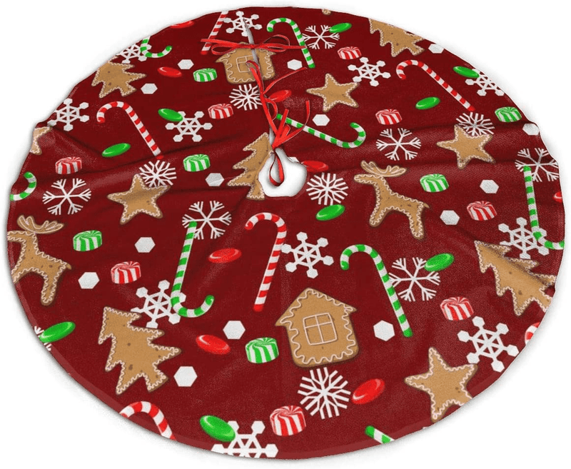AHOOCUSTOM Small Black and White Christmas Tree Skirt 30 in Annual Rings, Rustic Decorations Farmhouse for Merry Xmas Holiday Party Supplies Slim Tree Mat Wedding Decor Ornaments for Mini Table Top Home & Garden > Decor > Seasonal & Holiday Decorations > Christmas Tree Skirts AHOOCUSTOM Candies Cookies Snowflakes Red 48 