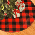 AHOOCUSTOM Small Black and White Christmas Tree Skirt 30 in Annual Rings, Rustic Decorations Farmhouse for Merry Xmas Holiday Party Supplies Slim Tree Mat Wedding Decor Ornaments for Mini Table Top Home & Garden > Decor > Seasonal & Holiday Decorations > Christmas Tree Skirts AHOOCUSTOM Fabric Into Grid Buffalo Plaid 48 
